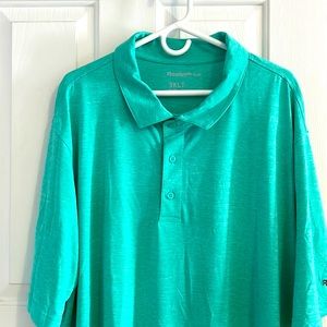 New! Reebok Big & Tall Golf Polo. Never worn. Aqua green/blue. 3XLT.